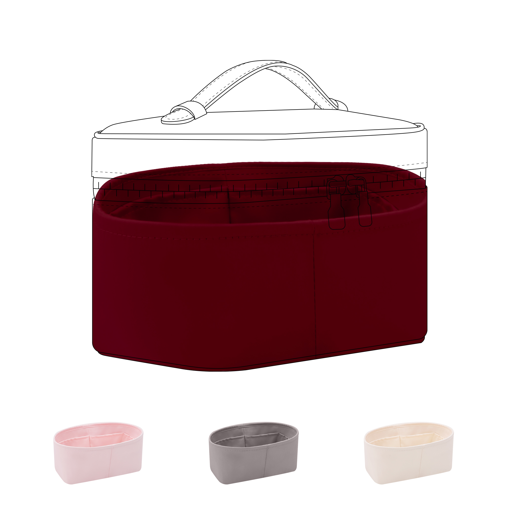 Luxury Bags Lv - DGAZ Zijden Portemonnee Organizer Insert voor