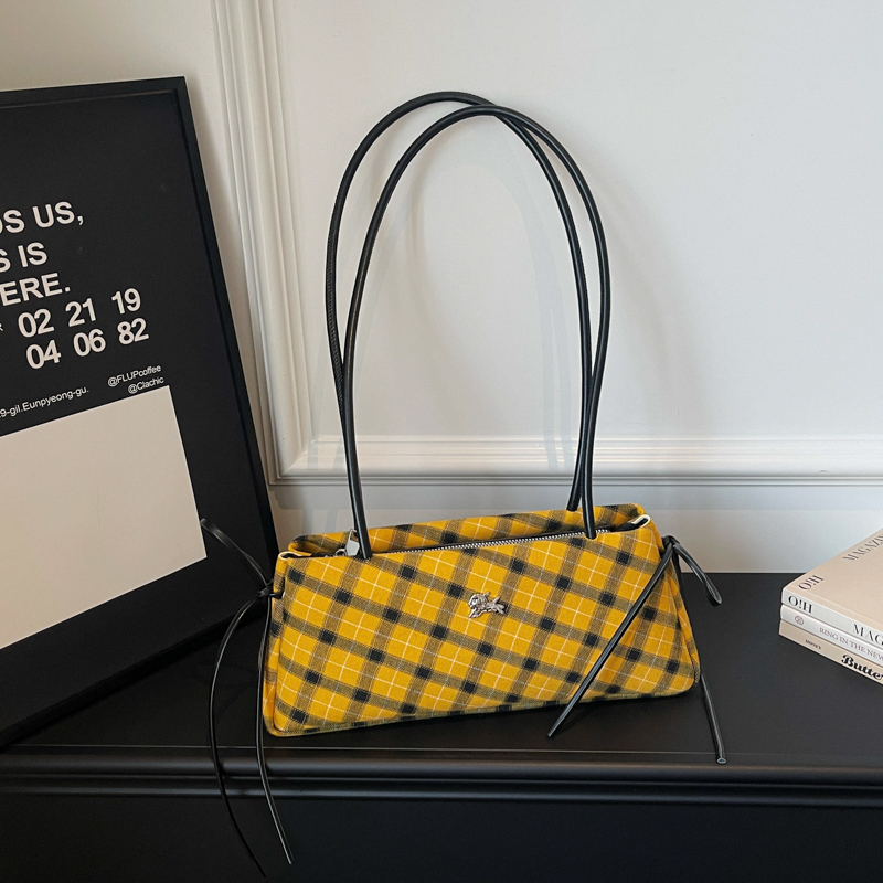 Luxury Bags Affordable - Mode Microfiber Gestreepte Geruite Rits Handtassen