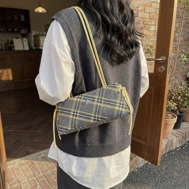 Luxury Bags Affordable - Mode Microfiber Gestreepte Geruite Handtassen met