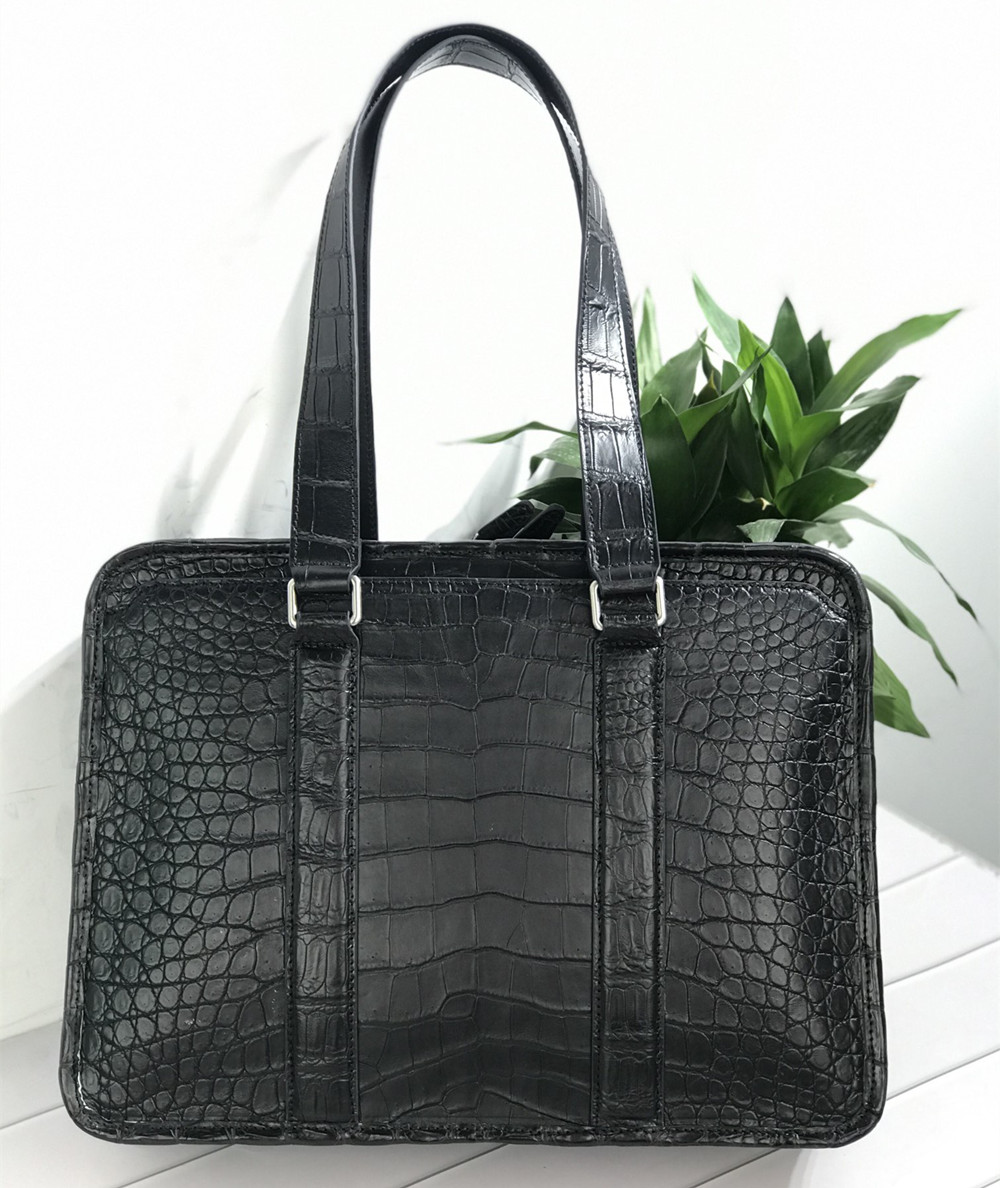 Luxury Bags Made - Nieuwe laptoptas van krokodillenleer, echte krokodillenleren