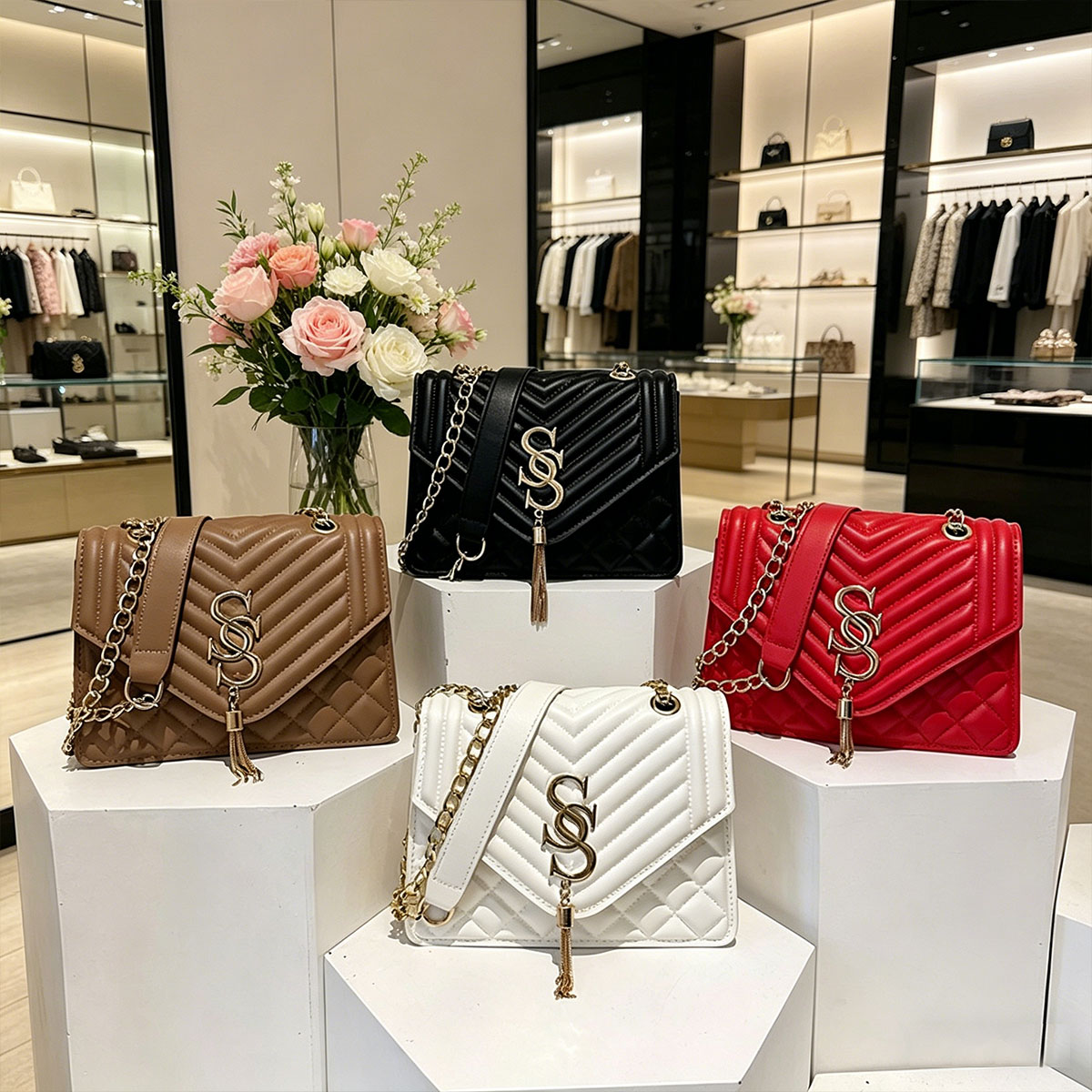 Lichte luxe elegante Argyle ge - Luxury Quilted Bags recensie en prijs